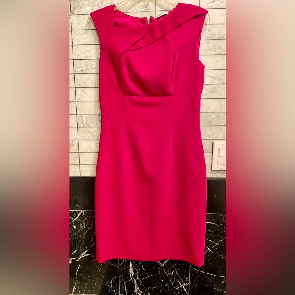 Tahari hot pink sheath dress. LIKE NEW!